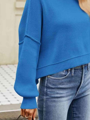 Autumn Ready Expose Seams Dropped Shoulder Sweater - MXSTUDIO.COM
