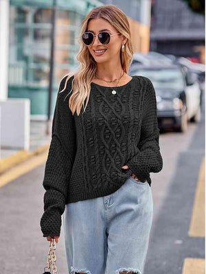 Awesome Comfort Long Sleeve Cable-Knit Sweater - MXSTUDIO.COM