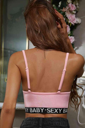 Baby Sexy Graphic Spliced Lace Cropped Cami - MXSTUDIO.COM