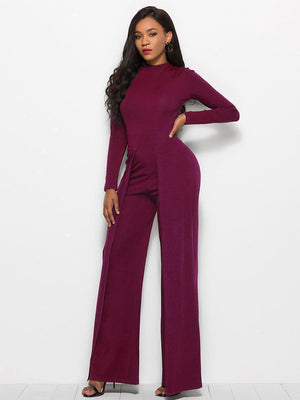 Back-Zip Jumpsuit with Flattering Fit - MXSTUDIO.COM