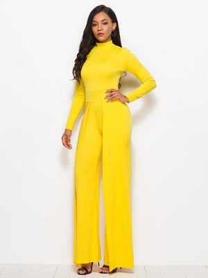 Back-Zip Jumpsuit with Flattering Fit - MXSTUDIO.COM