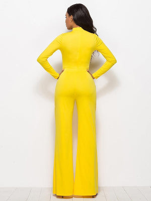 Back-Zip Jumpsuit with Flattering Fit - MXSTUDIO.COM