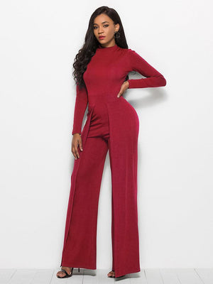 Back-Zip Jumpsuit with Flattering Fit - MXSTUDIO.COM