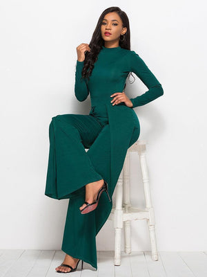 Back-Zip Jumpsuit with Flattering Fit - MXSTUDIO.COM