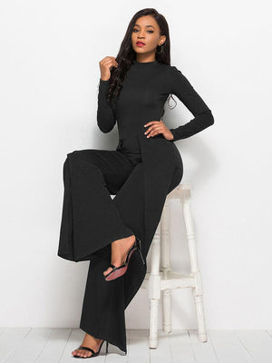 Back-Zip Jumpsuit with Flattering Fit - MXSTUDIO.COM