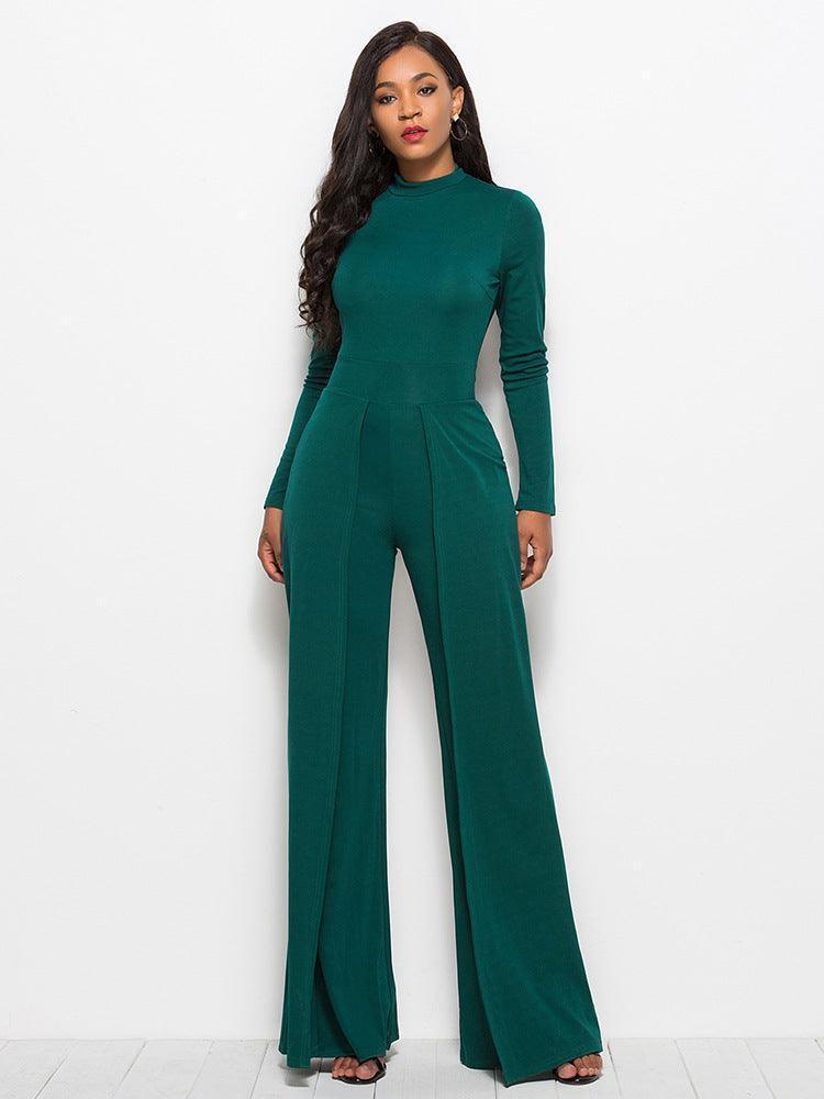 Back-Zip Jumpsuit with Flattering Fit - MXSTUDIO.COM