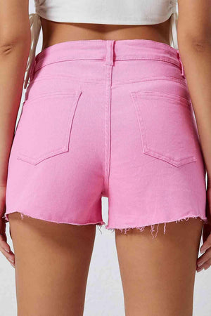 Barbie Girl Distressed Pink Denim Shorts - MXSTUDIO.COM