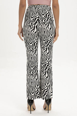 Be Bold High Waist Straight Leg Zebra Print Pants - MXSTUDIO.COM
