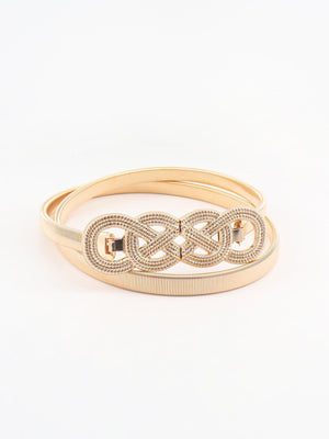 Be One-Of-A-Kind Knot Buckle Metal Stretch Belt - MXSTUDIO.COM