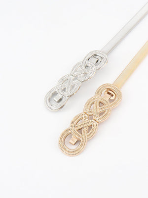 Be One-Of-A-Kind Knot Buckle Metal Stretch Belt - MXSTUDIO.COM