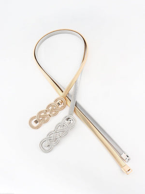 Be One-Of-A-Kind Knot Buckle Metal Stretch Belt - MXSTUDIO.COM