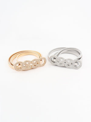 Be One-Of-A-Kind Knot Buckle Metal Stretch Belt - MXSTUDIO.COM