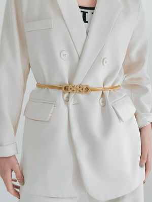 Be One-Of-A-Kind Knot Buckle Metal Stretch Belt - MXSTUDIO.COM