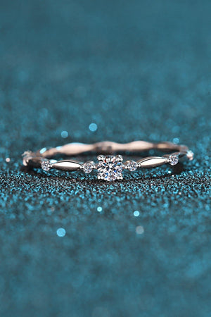 Be Outstanding Sterling Silver Moissanite Ring - MXSTUDIO.COM