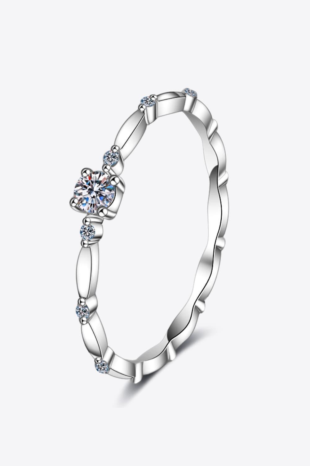 Be Outstanding Sterling Silver Moissanite Ring - MXSTUDIO.COM