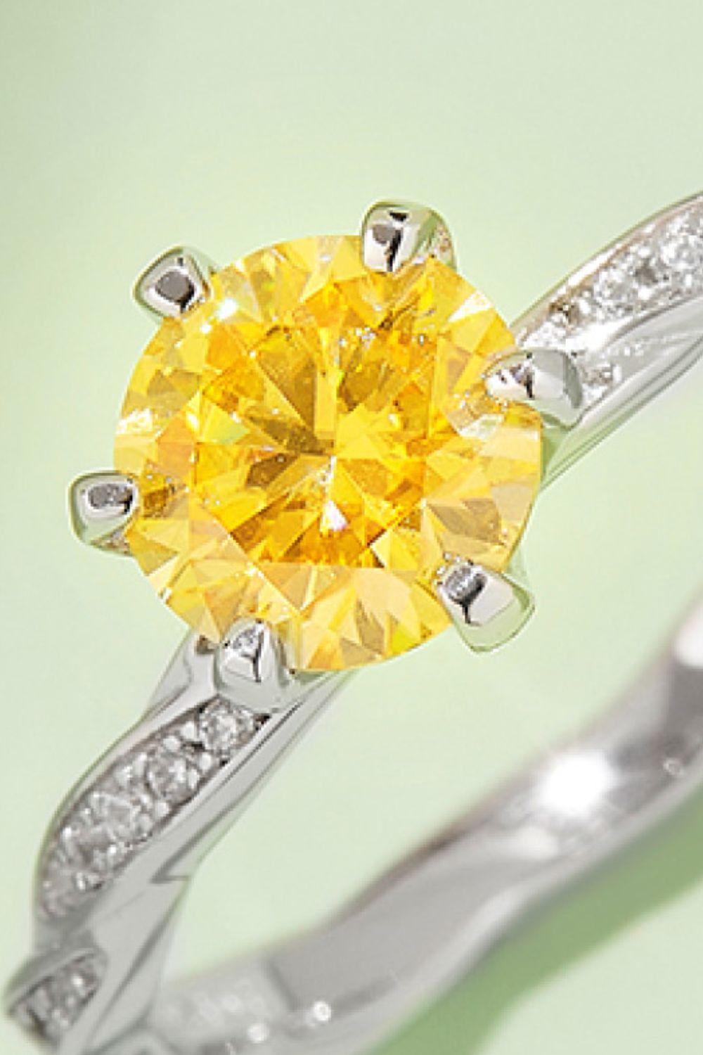 Be Prominent Contrast Silver 1 Carat Moissanite Ring - MXSTUDIO.COM