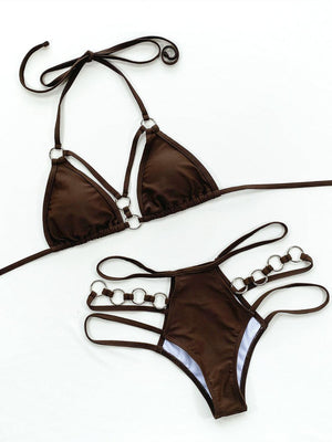 a bikini top with a tie around the bottom