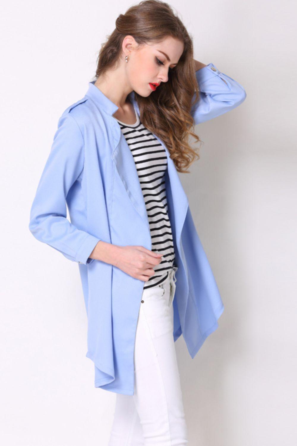 Beautiful Layer Three-Quarter Sleeve Longline Blazer - MXSTUDIO.COM