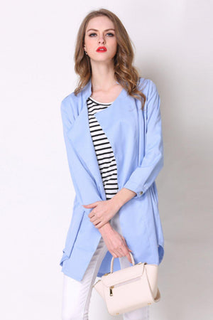 Beautiful Layer Three-Quarter Sleeve Longline Blazer - MXSTUDIO.COM