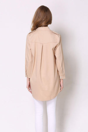 Beautiful Layer Three-Quarter Sleeve Longline Blazer - MXSTUDIO.COM