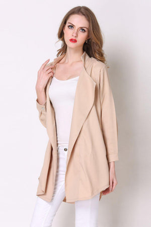 Beautiful Layer Three-Quarter Sleeve Longline Blazer - MXSTUDIO.COM