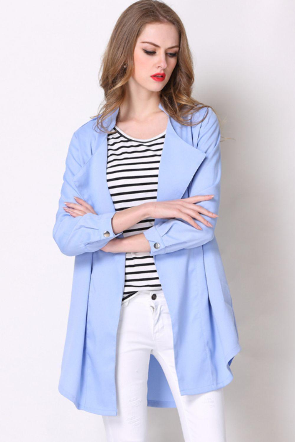 Beautiful Layer Three-Quarter Sleeve Longline Blazer - MXSTUDIO.COM