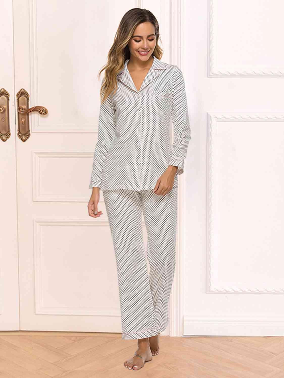 Bedtime Comfort Long Sleeve Top and Pajama Pants Set - MXSTUDIO.COM