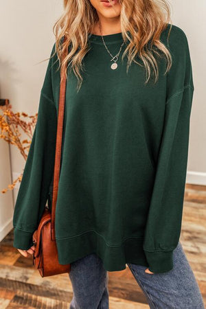 Black Forest Crew Neck Drop Shoulder Sweatshirt-MXSTUDIO.COM