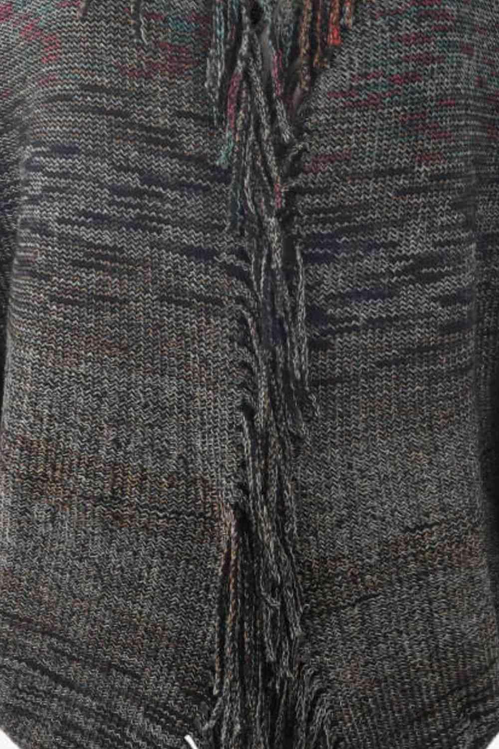 Bohemian Warmth Open Front Fringe Poncho - MXSTUDIO.COM