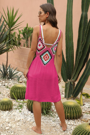 Boho Aesthetic Embroidered Plunge Sleeveless Dress - MXSTUDIO.COM