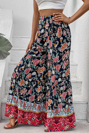 Boho Spirit High Waist Floral Palazzo Pants - MXSTUDIO.COM