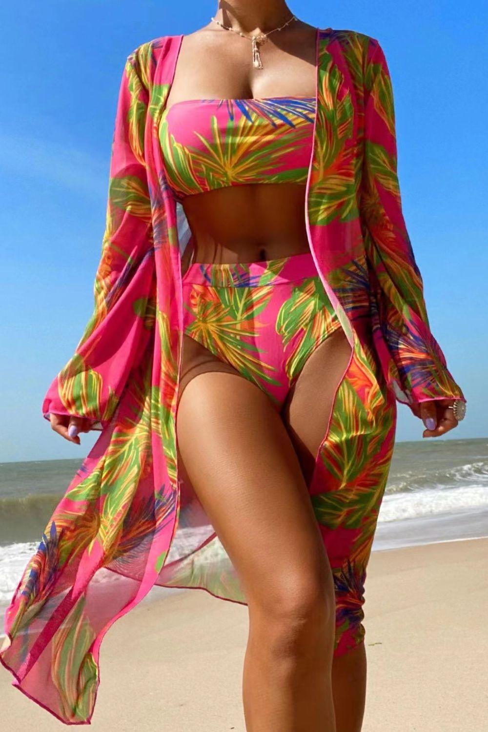 a woman in a bikini on the beach