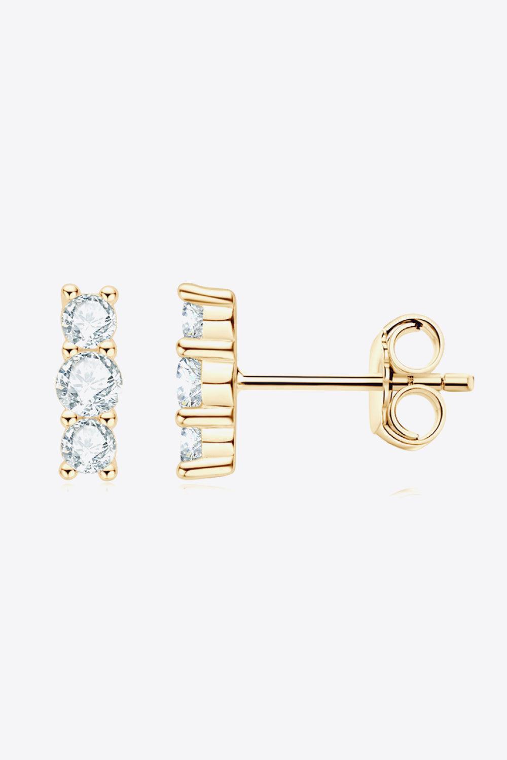 Boundless Gold/Platinum-Plated Moissanite Stud Earrings - MXSTUDIO.COM