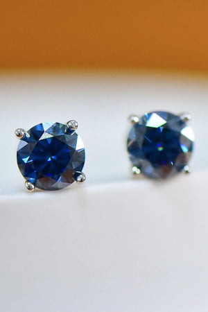 Bright Outlook 2 Carat Blue Moissanite Earrings - MXSTUDIO.COM
