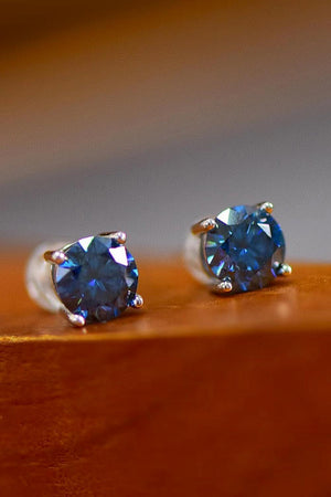 Bright Outlook 2 Carat Blue Moissanite Earrings - MXSTUDIO.COM