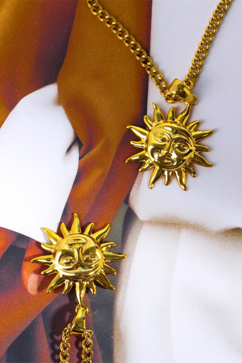 Brightly Shining Sun Pendant Copper Necklace - MXSTUDIO.COM