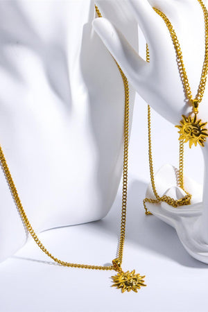 Brightly Shining Sun Pendant Copper Necklace - MXSTUDIO.COM