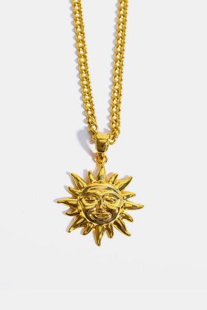 Brightly Shining Sun Pendant Copper Necklace - MXSTUDIO.COM