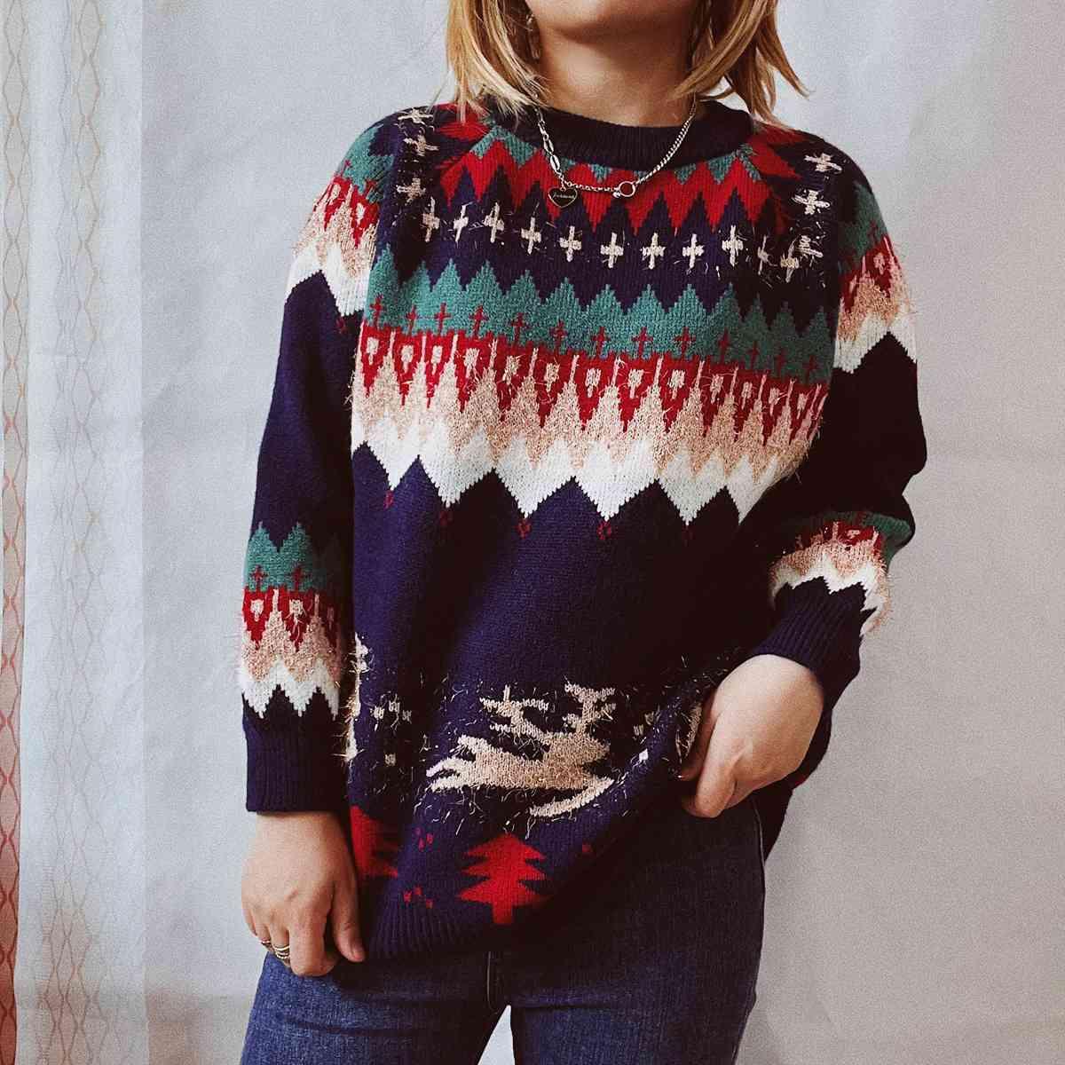 Brilliant Graphic Women Long Sleeve Sweater-MXSTUDIO.COM