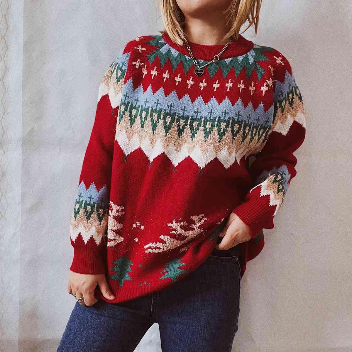 Brilliant Graphic Women Long Sleeve Sweater-MXSTUDIO.COM
