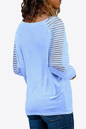 Bubbly Comfort V-Neck Long Raglan Sleeve Top - MXSTUDIO.COM