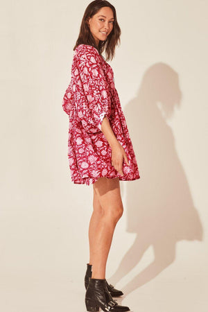 Bubbly Fresh Half Sleeve Floral Mini Dress - MXSTUDIO.COM