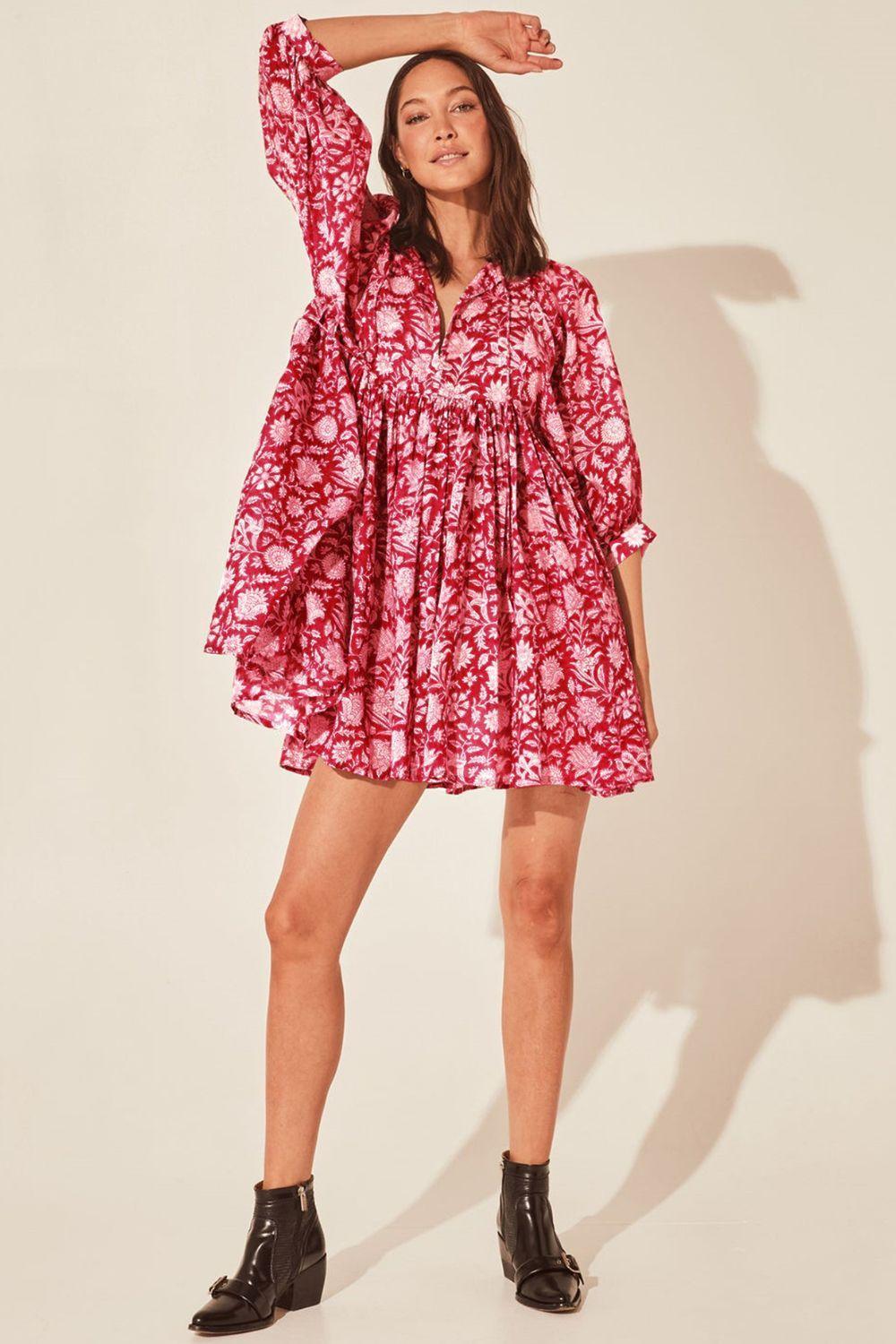 Bubbly Fresh Half Sleeve Floral Mini Dress - MXSTUDIO.COM