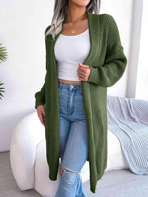 Calm Embrace Open Front Longline Cardigan-MXSTUDIO.COM