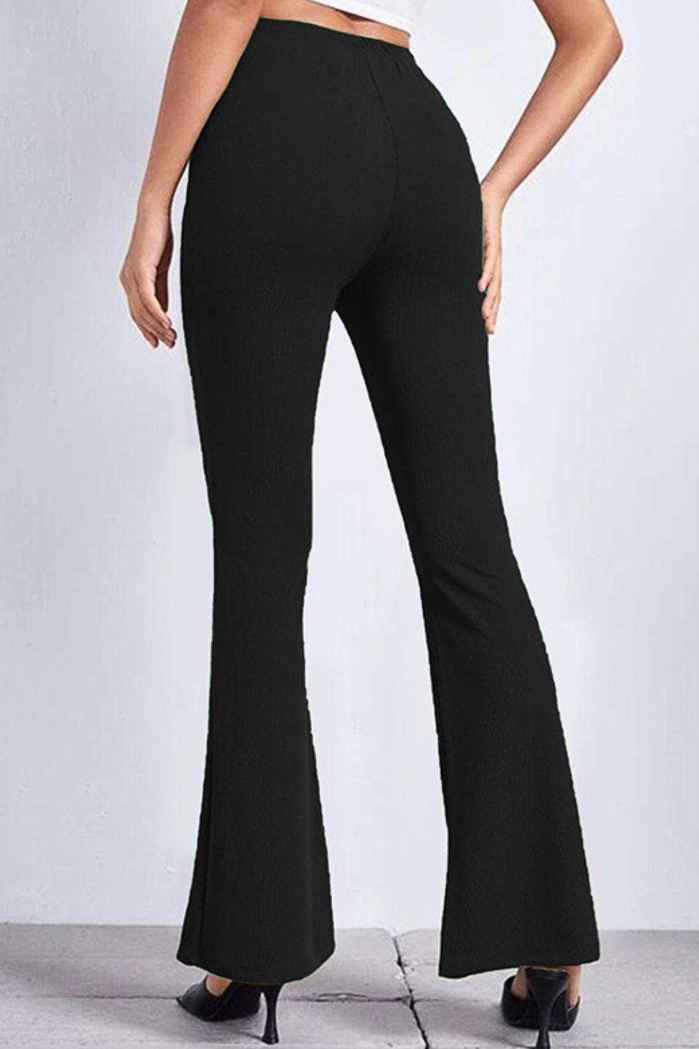 Casual Ankle Cut High Rise Flared Pants - MXSTUDIO.COM