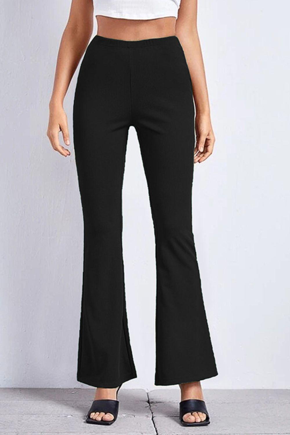 Casual Ankle Cut High Rise Flared Pants - MXSTUDIO.COM