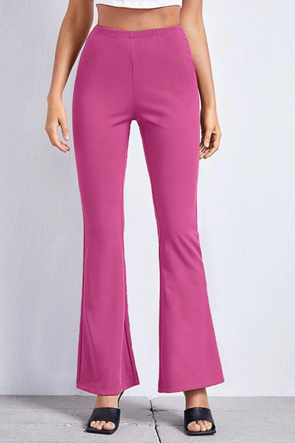 Casual Ankle Cut High Rise Flared Pants - MXSTUDIO.COM
