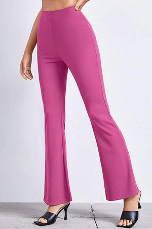 Casual Ankle Cut High Rise Flared Pants - MXSTUDIO.COM