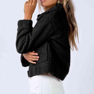 Casually Cozy Zip Up Sherpa Jacket-MXSTUDIO.COM