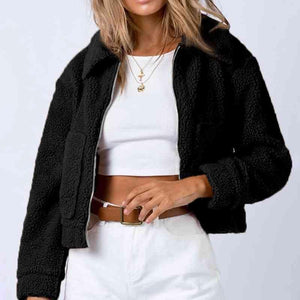 Casually Cozy Zip Up Sherpa Jacket-MXSTUDIO.COM